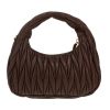 Miu Miu  Miu Wander shoulder bag  in brown quilted leather - Detail D4 thumbnail