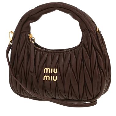 Borsa a tracolla Miu Miu  Miu Wander in pelle trapuntata marrone