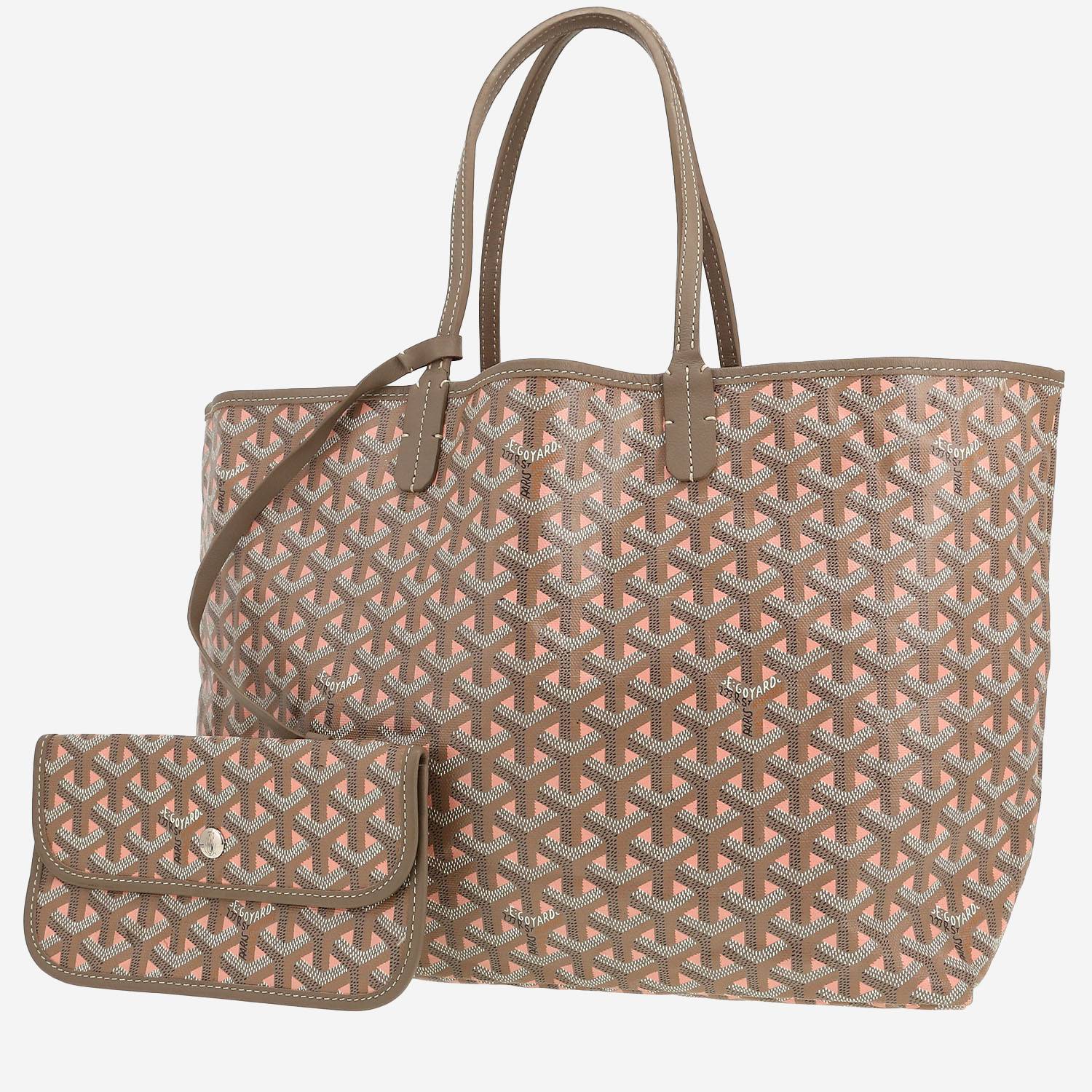 Shopping bag Goyard  Saint-Louis in tela Goyardine color talpa e pelle color talpa