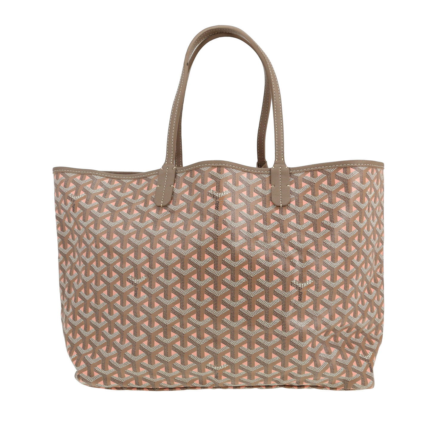 Goyard  Saint-Louis limited edition shopping bag  in taupe Goyard canvas  and taupe leather - Detail D4