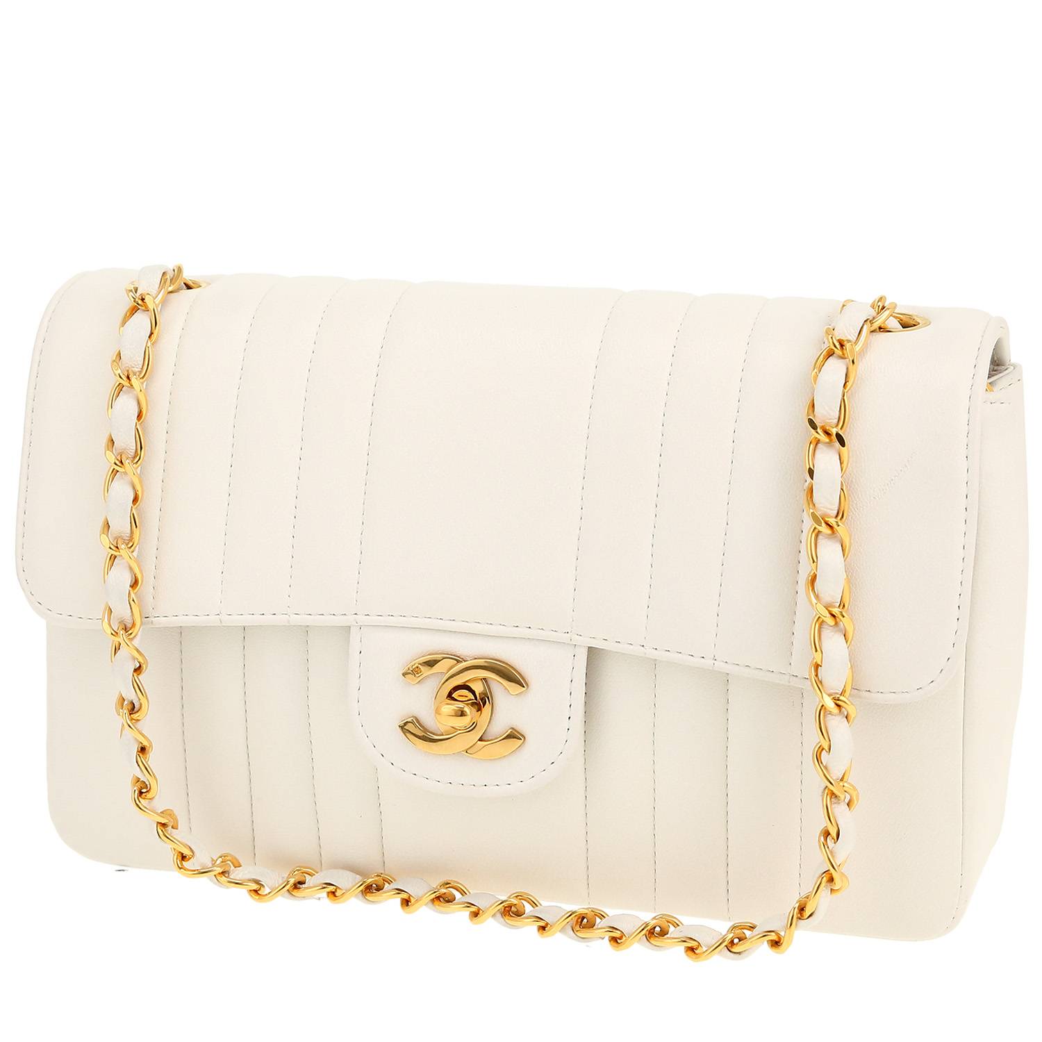Borsa a tracolla Chanel  Timeless Vintage in pelle bianca
