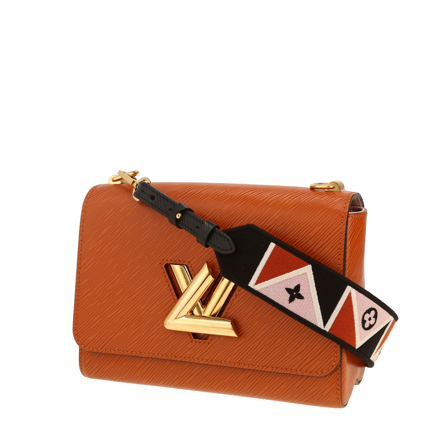 Borsa a tracolla Louis Vuitton  Twist modello medio  in pelle Epi marrone - Detail D5