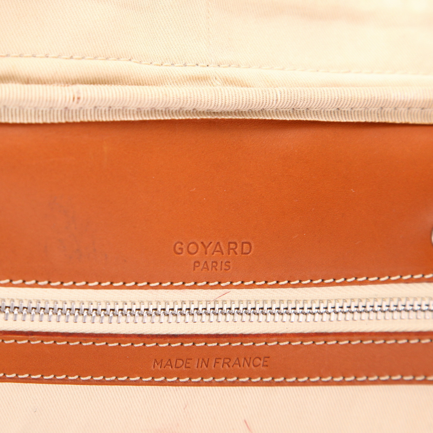 Valigia Goyard   in tela Goyardine nera e pelle marrone - Detail D2