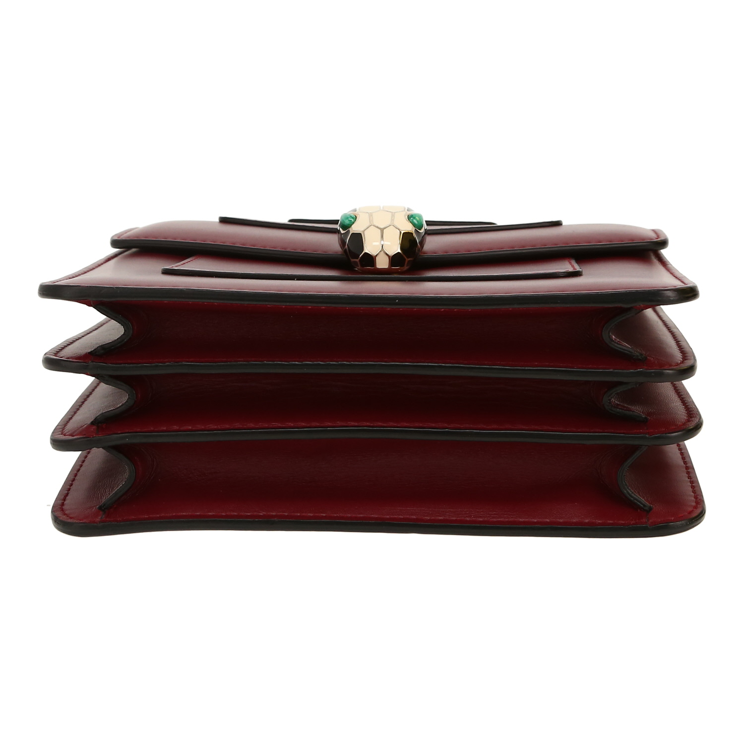 Bulgari  Forever shoulder bag  in burgundy leather - Detail D1