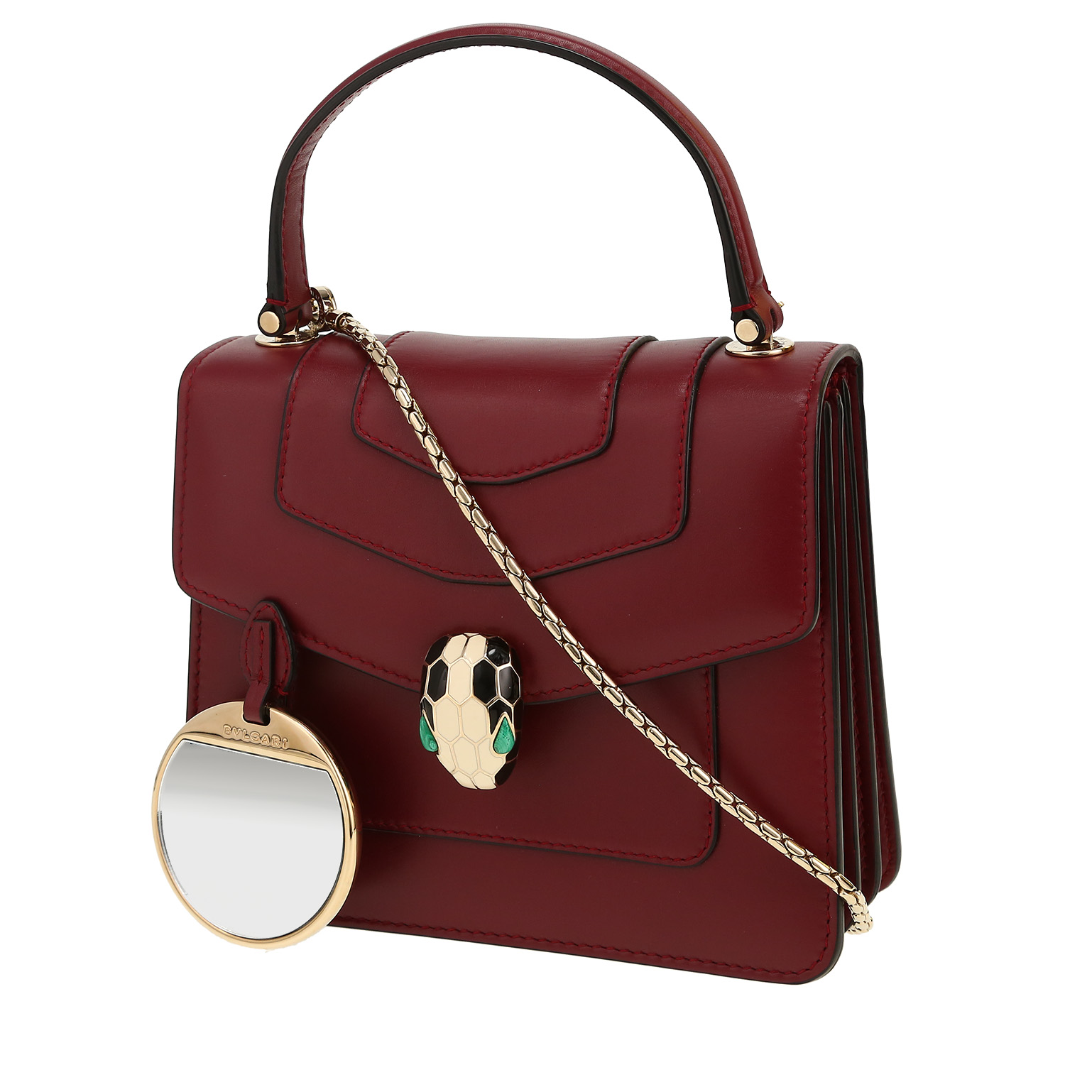 Borsa a tracolla Bulgari  Forever in pelle bordeaux - Detail D5