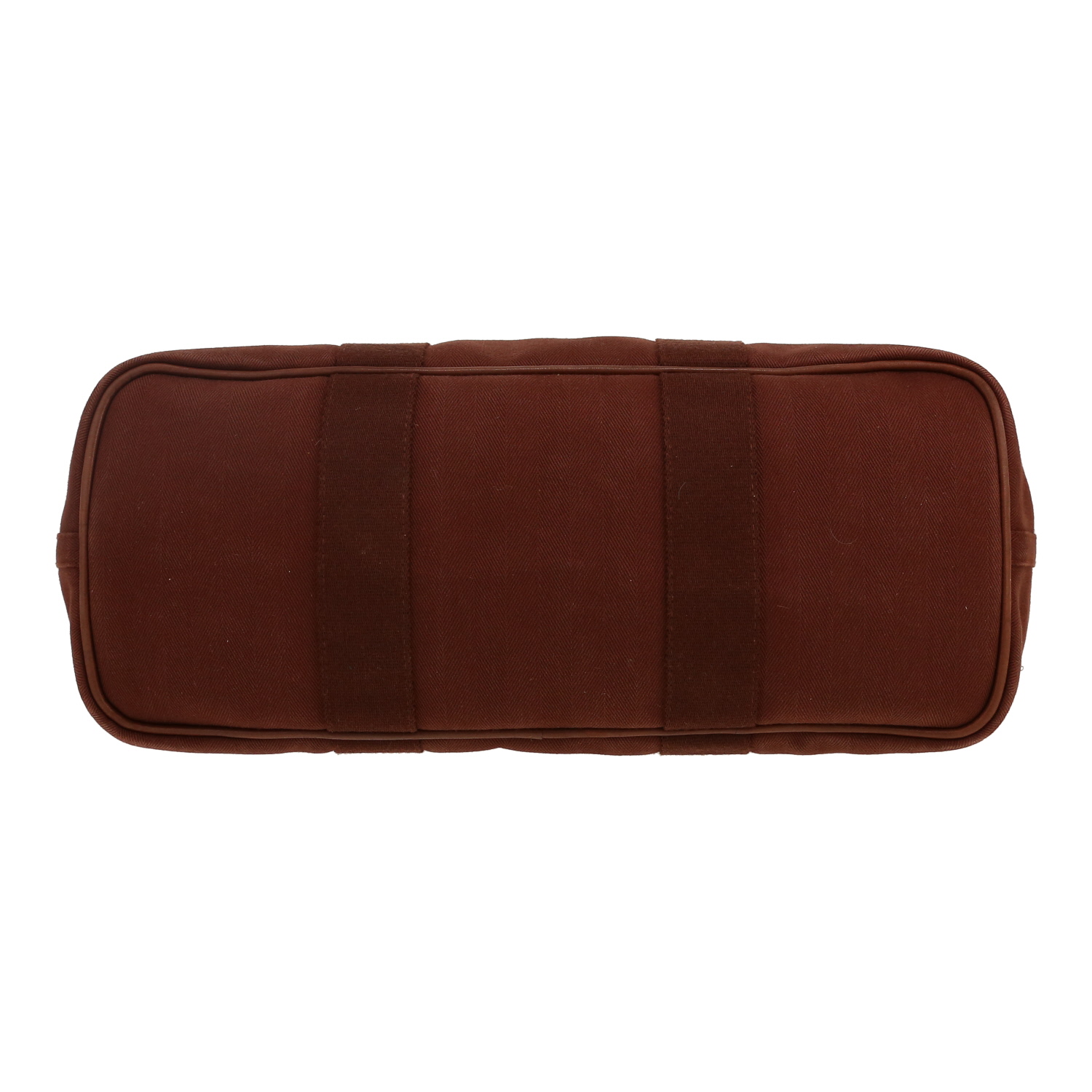 Hermès  Valparaiso handbag  in brown canvas  and brown leather - Detail D1