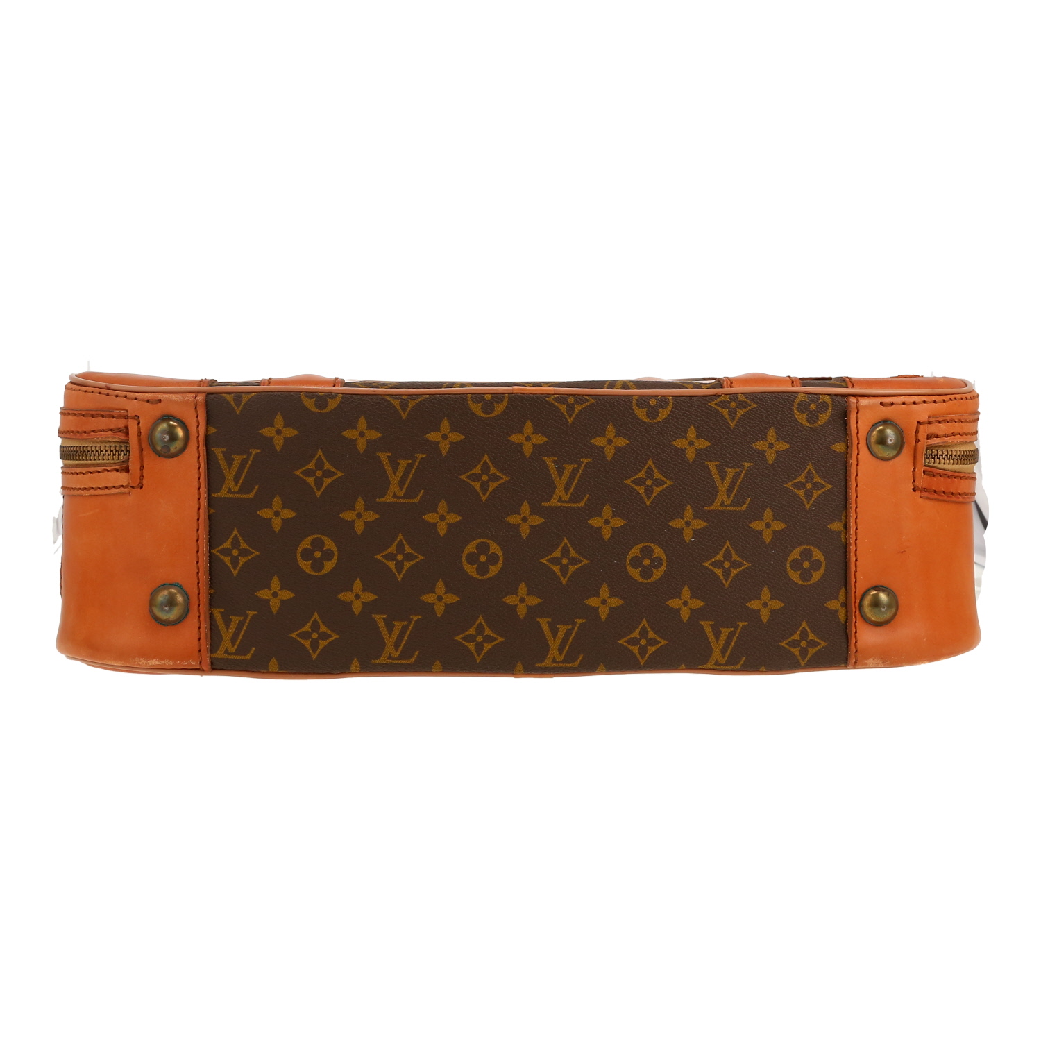 Valise Louis Vuitton  Stratos en toile monogram et cuir naturel - Detail D1