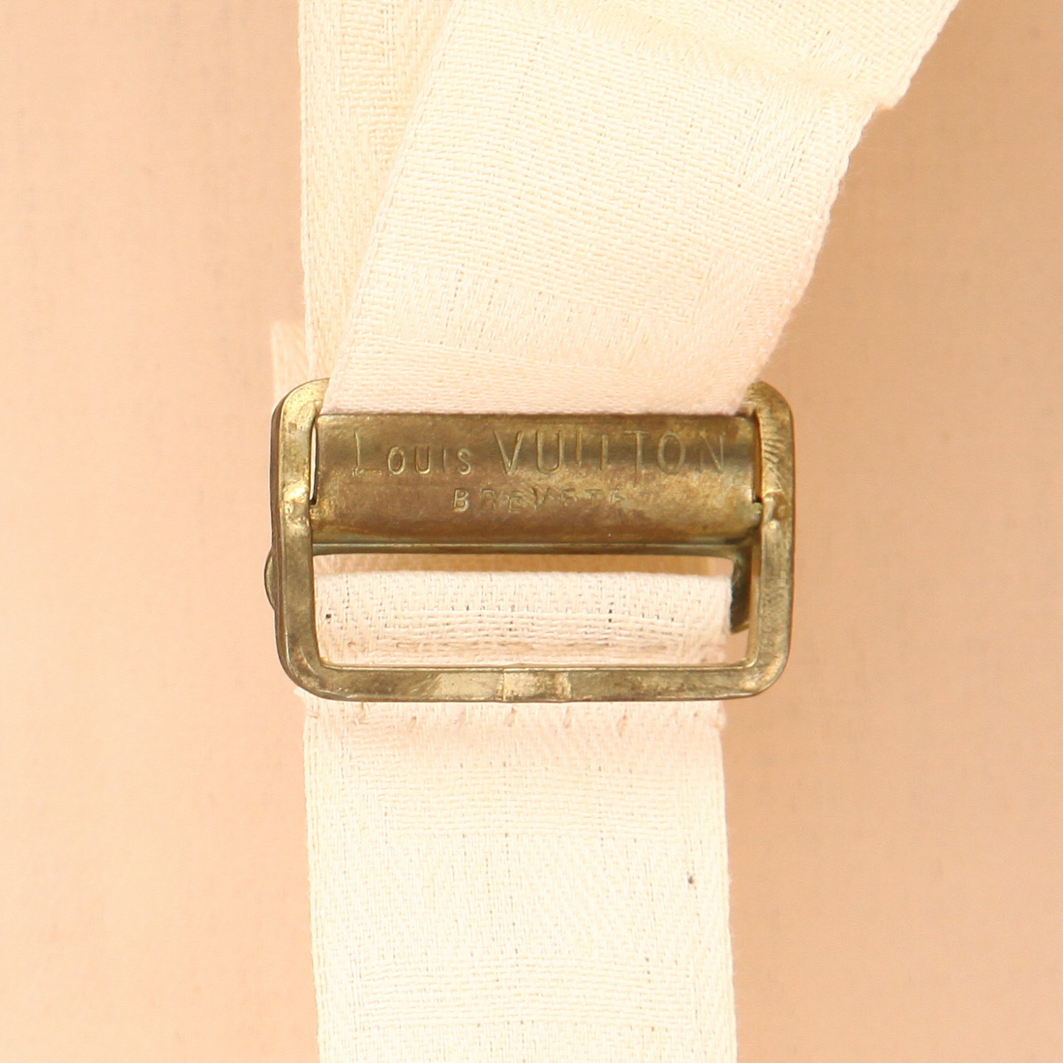 Valise Louis Vuitton  Stratos en toile monogram et cuir naturel - Detail D2