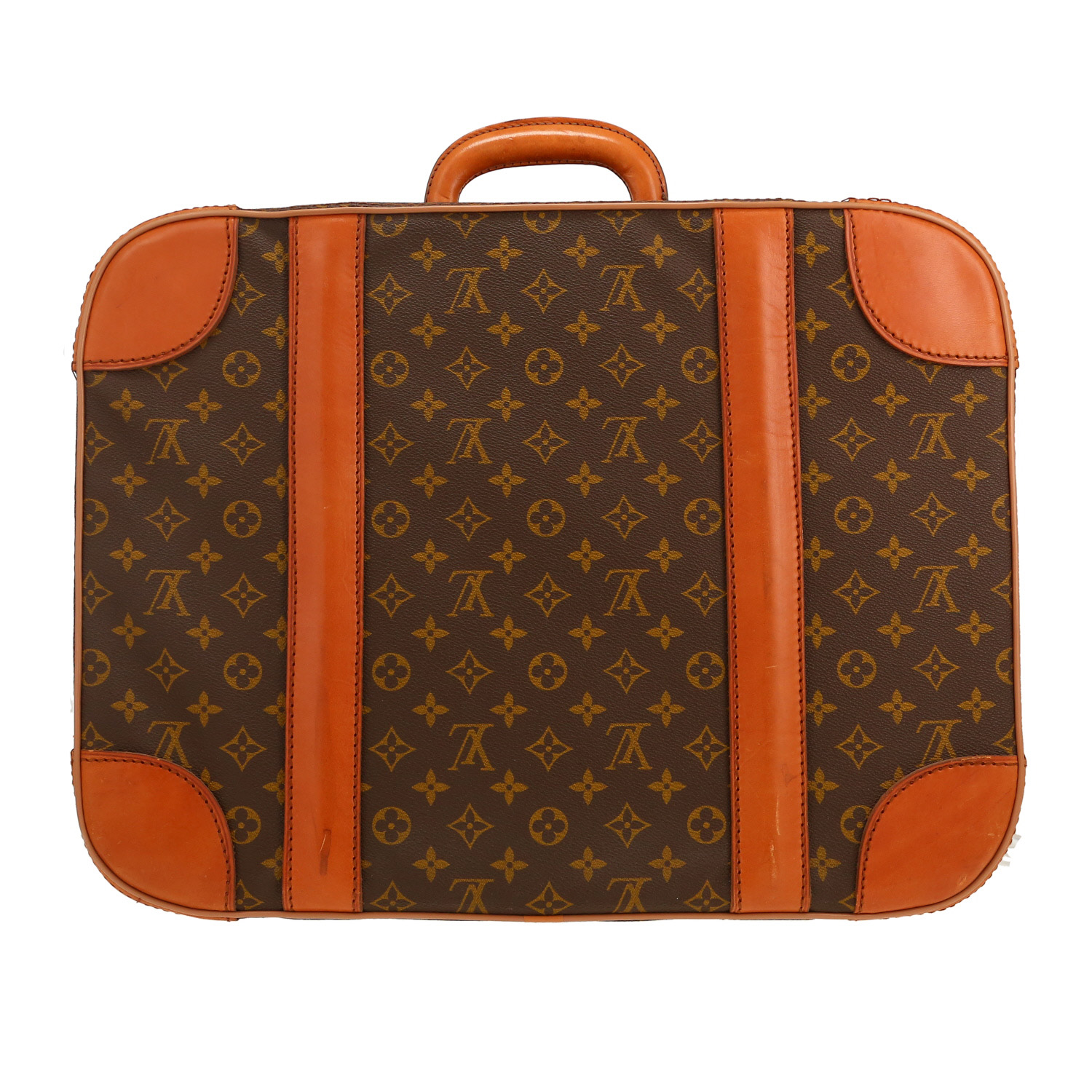 Valise Louis Vuitton  Stratos en toile monogram et cuir naturel - Detail D5