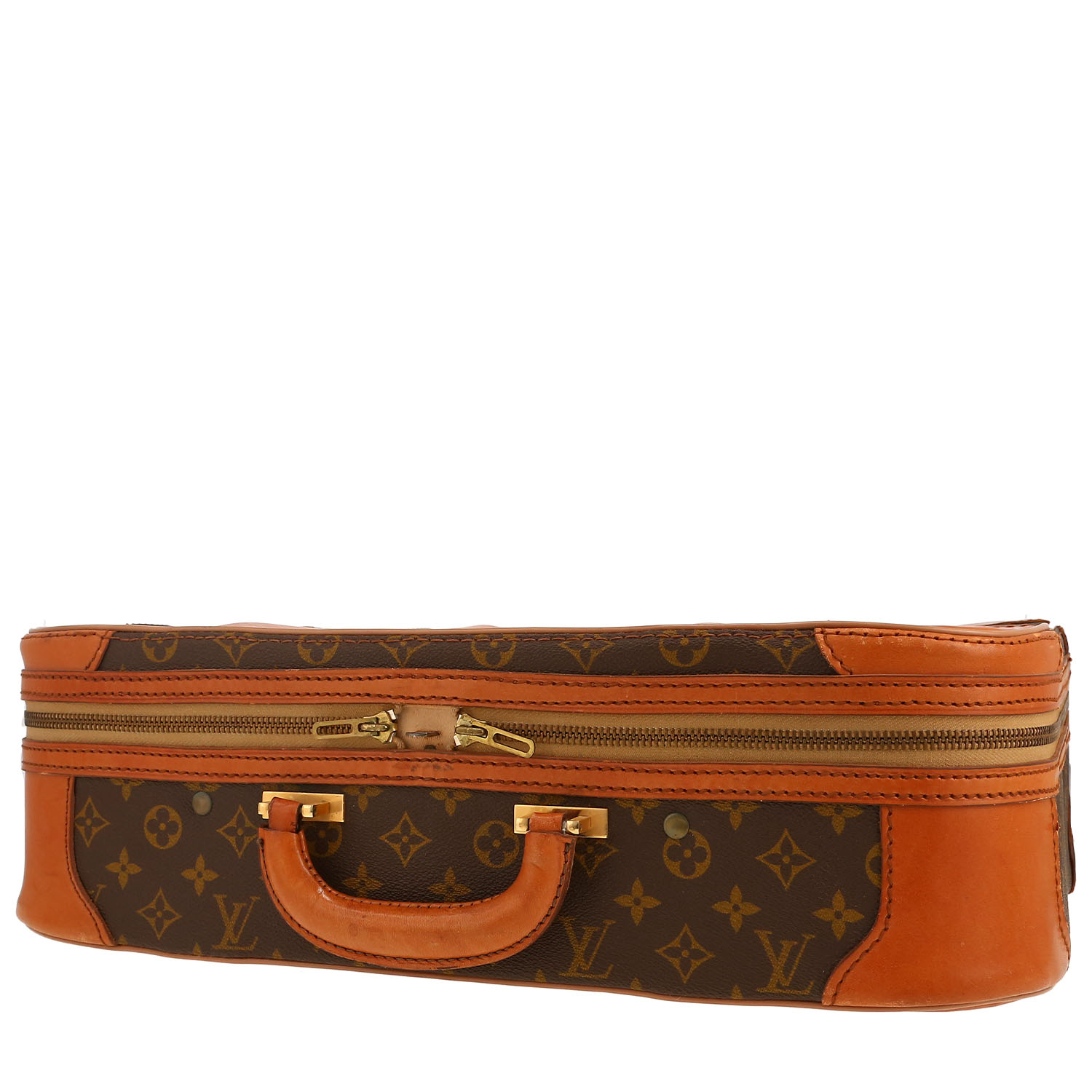 Valise Louis Vuitton  Stratos en toile monogram et cuir naturel - Detail D6
