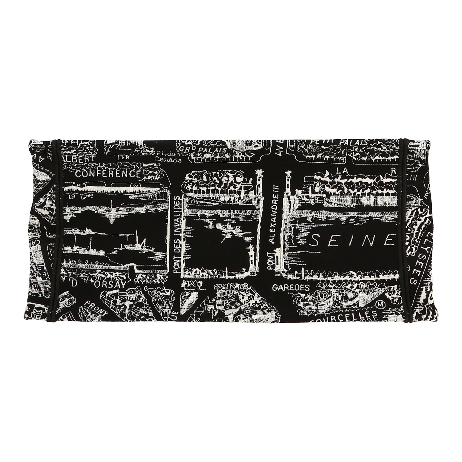 Sac cabas Dior  Book Tote en toile noire et blanche - Detail D1