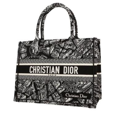 Dior  Book Tote medium model  shopping bag  in black and white canvas