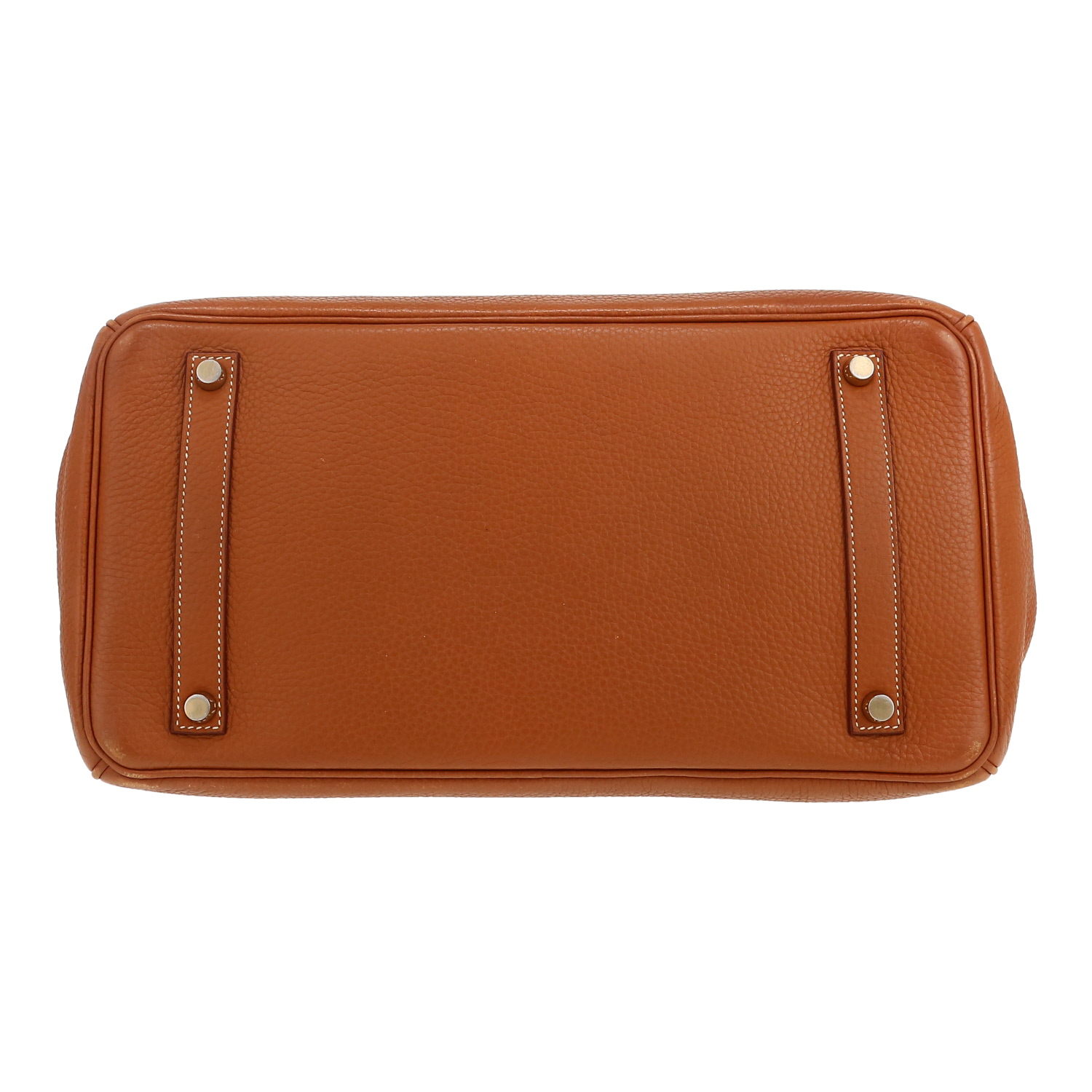 Bolso de mano Hermès  Birkin 35 cm en cuero togo color oro - Detail D1