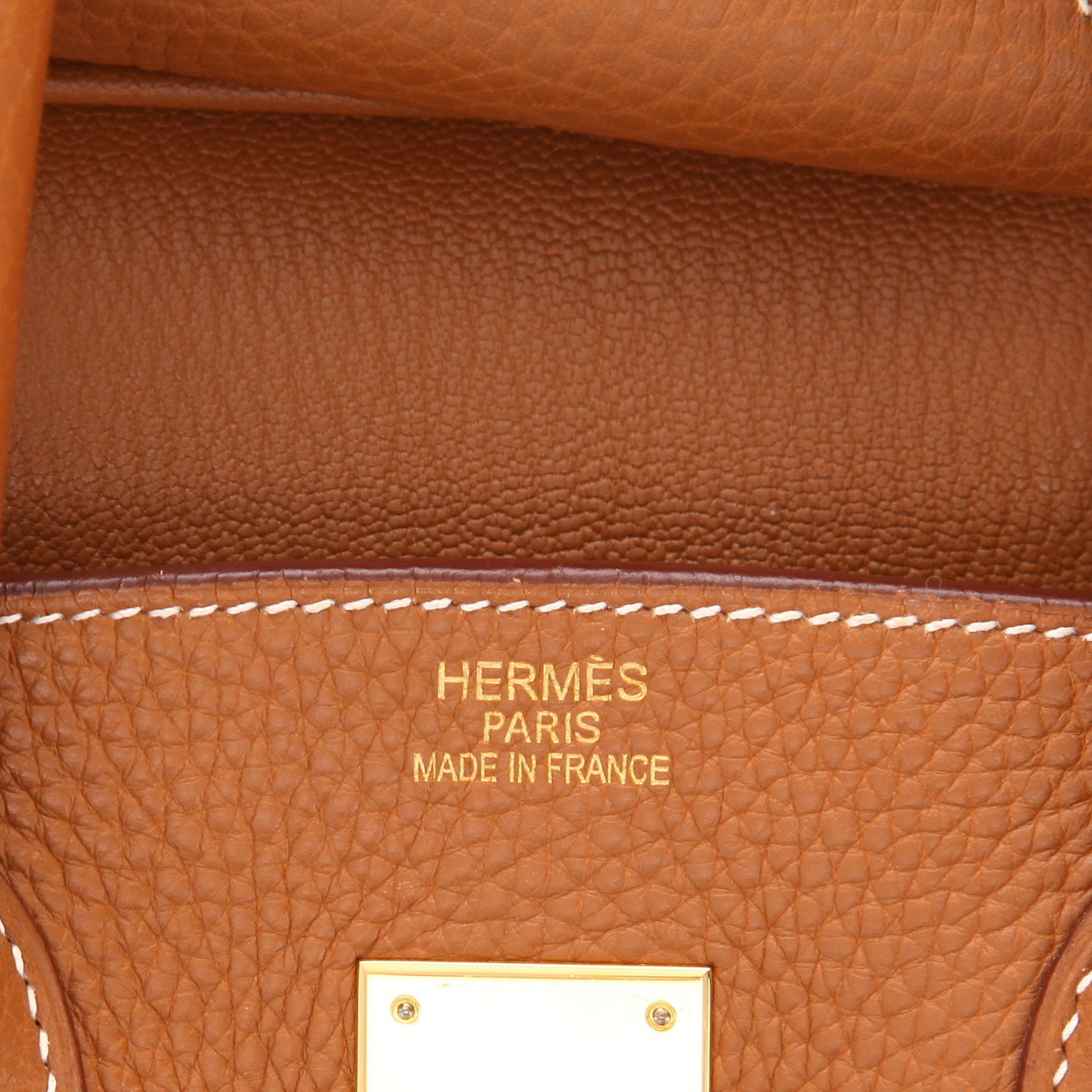 Borsa Hermès  Birkin 35 cm in pelle togo gold - Detail D2