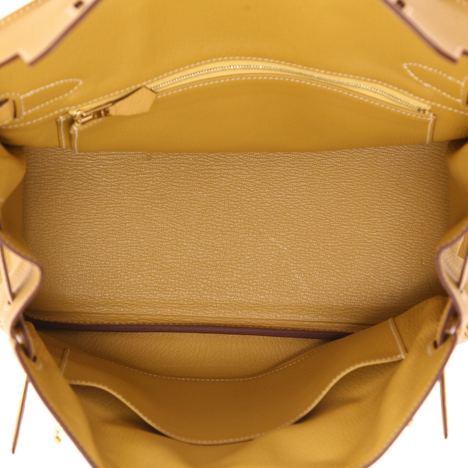 Borsa Hermès  Birkin 30 cm in pelle togo Jaune Ambre - Detail D3