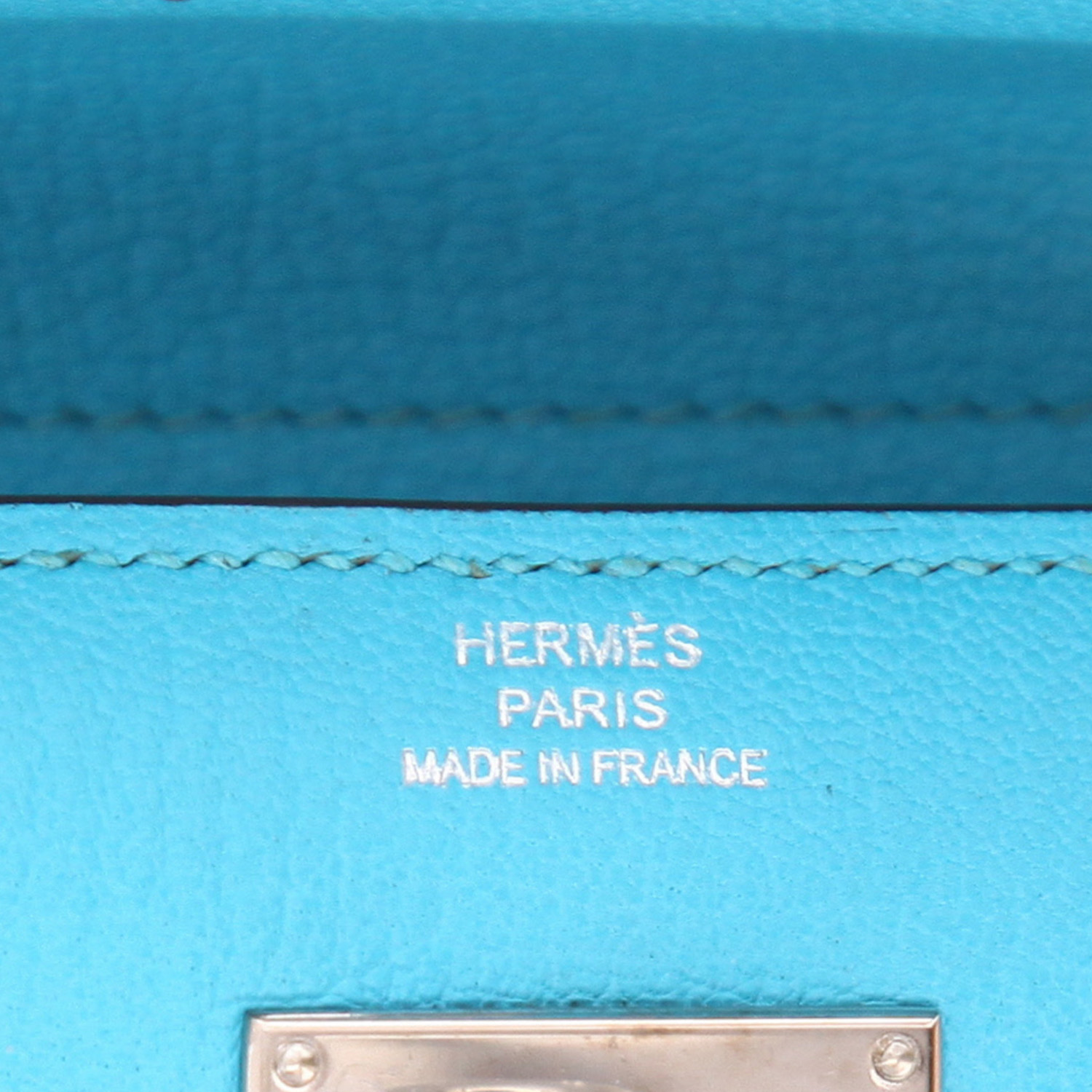 Portafogli Hermès  Kelly wallet modello piccolo  in pelle Mysore blu - Detail D2