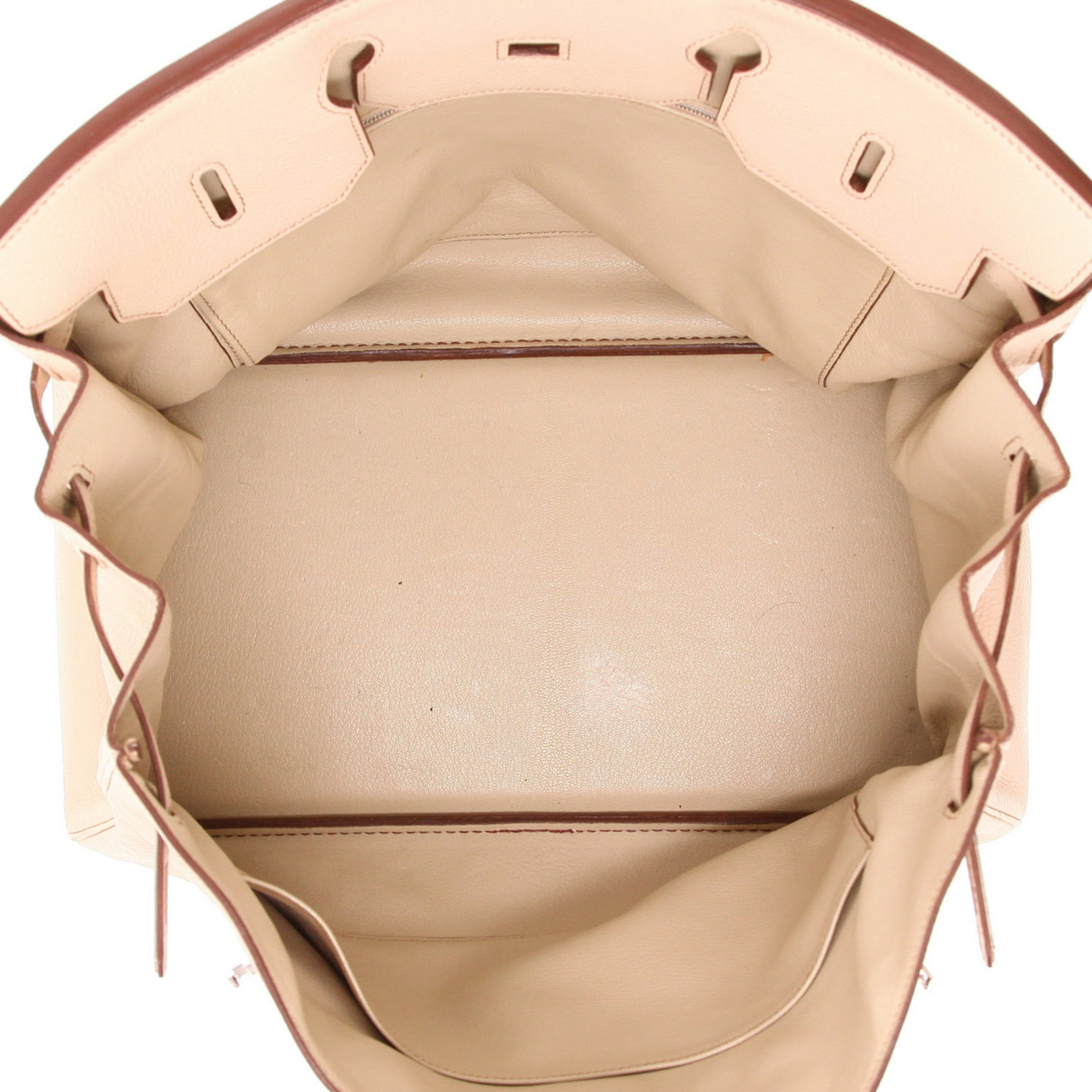 Hermès  Birkin 40 cm handbag  in cream color togo leather - Detail D3