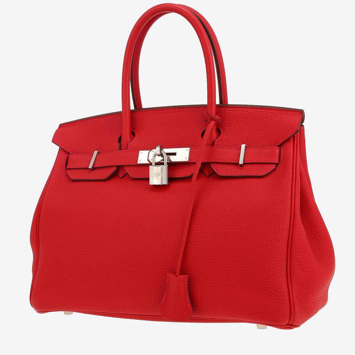 Sac à main Hermès  Birkin 30 cm en cuir togo rouge Vermillon