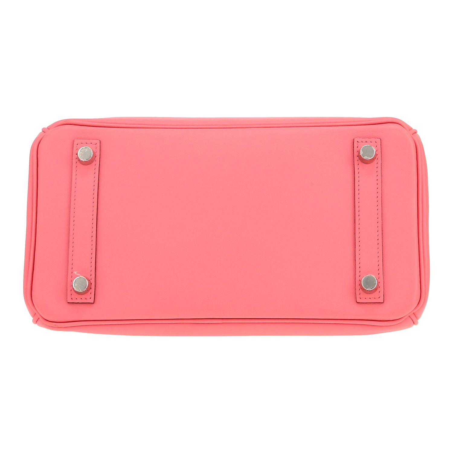 Bolso de mano Hermès  Birkin 25 cm en cuero swift azalea pink - Detail D1