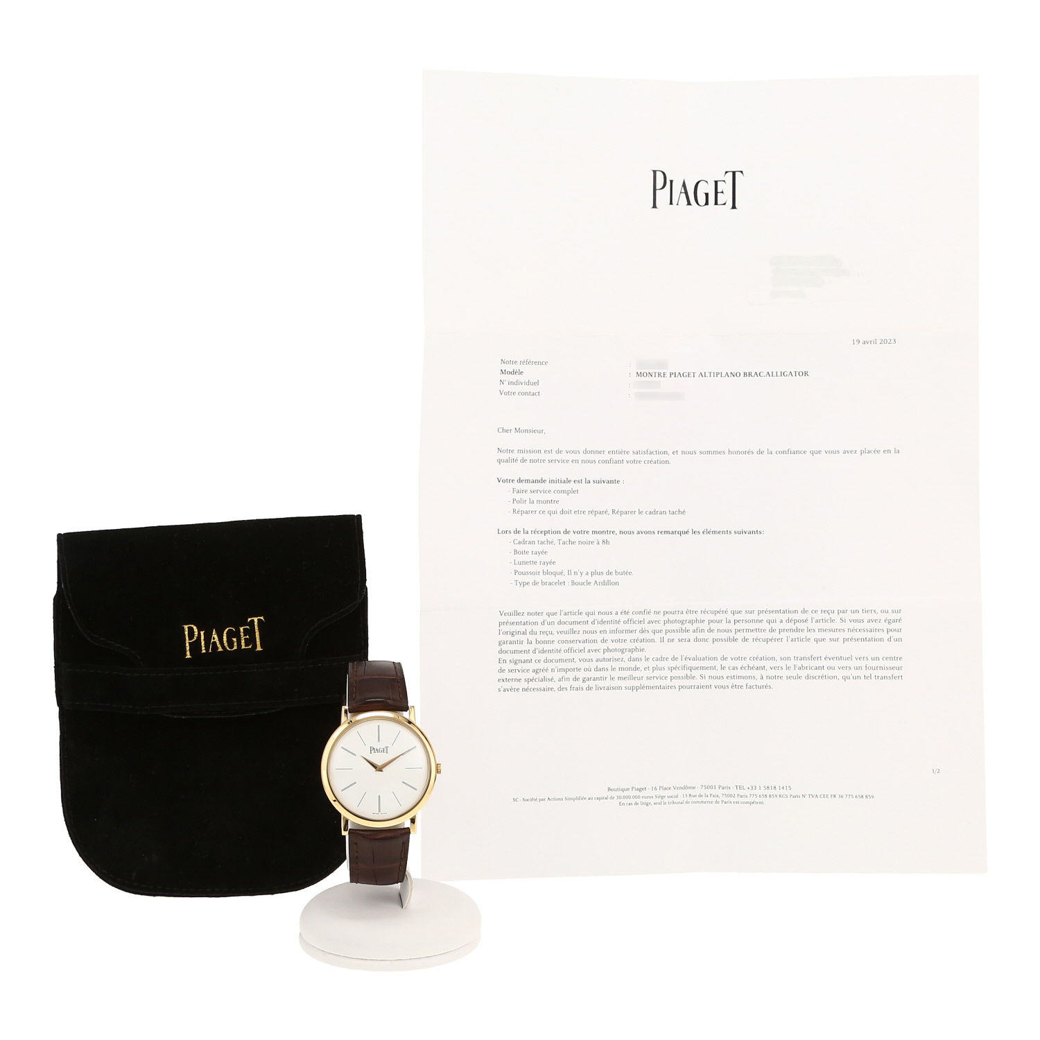 Montre Piaget Altiplano en or jaune Ref: Piaget - P10175  Vers 2000