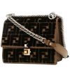 Sac bandoulière Fendi  Kan I en cuir marron et velours noir - 00pp thumbnail