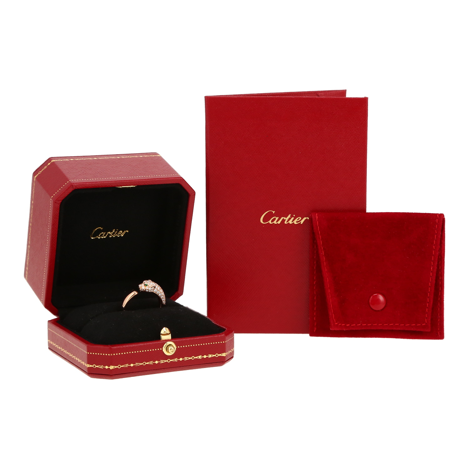 Anello Cartier Panthère modello piccolo in oro rosa, diamanti e onice - Detail D2