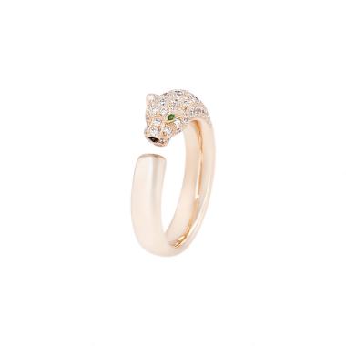 Cartier Panthère small model ring in pink gold, diamonds and onyx