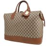 Bolsa de viaje Gucci   en lona Monogram beige y cuero marrón - 00pp thumbnail