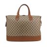 Bolsa de viaje Gucci   en lona Monogram beige y cuero marrón - Detail D4 thumbnail