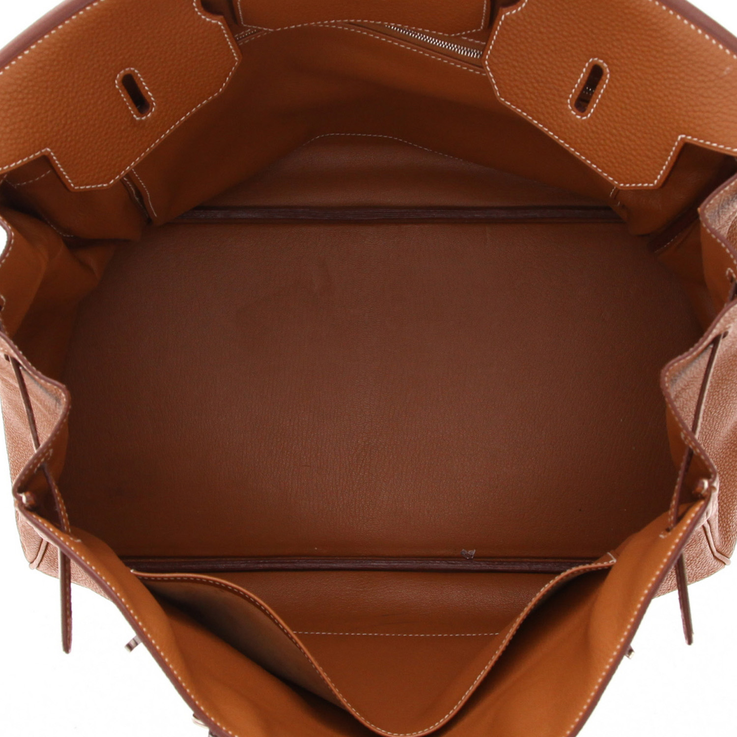 Bolso de mano Hermès  Birkin 40 cm en cuero togo color oro - Detail D3