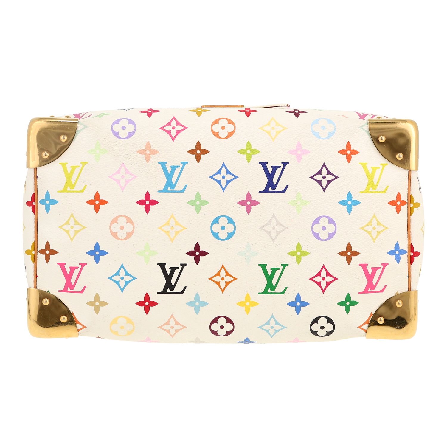 Louis Vuitton X Murakami  Speedy 30 handbag  in multicolor monogram canvas  and natural leather - Detail D1