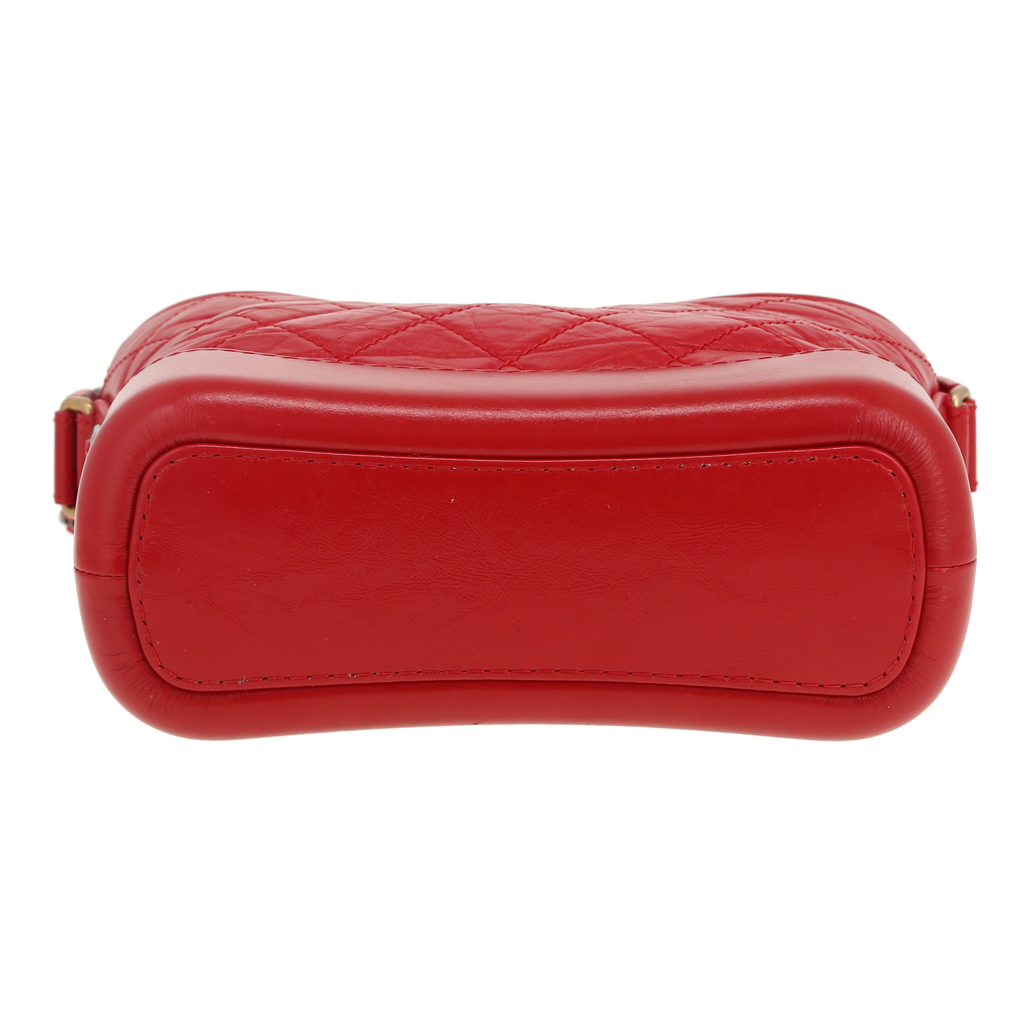 Chanel Gabrielle small model shoulder bag in red quilted leather - Detail D1