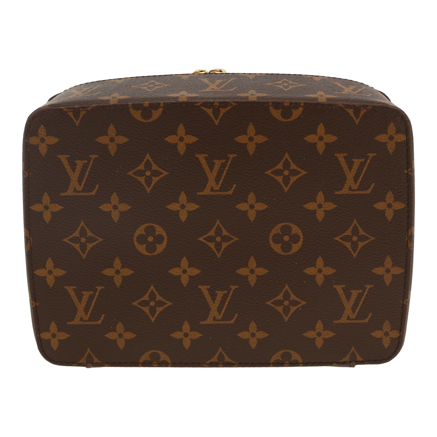 Gioielli scatola Louis Vuitton   in tela monogram marrone e pelle naturale marrone - Detail D1