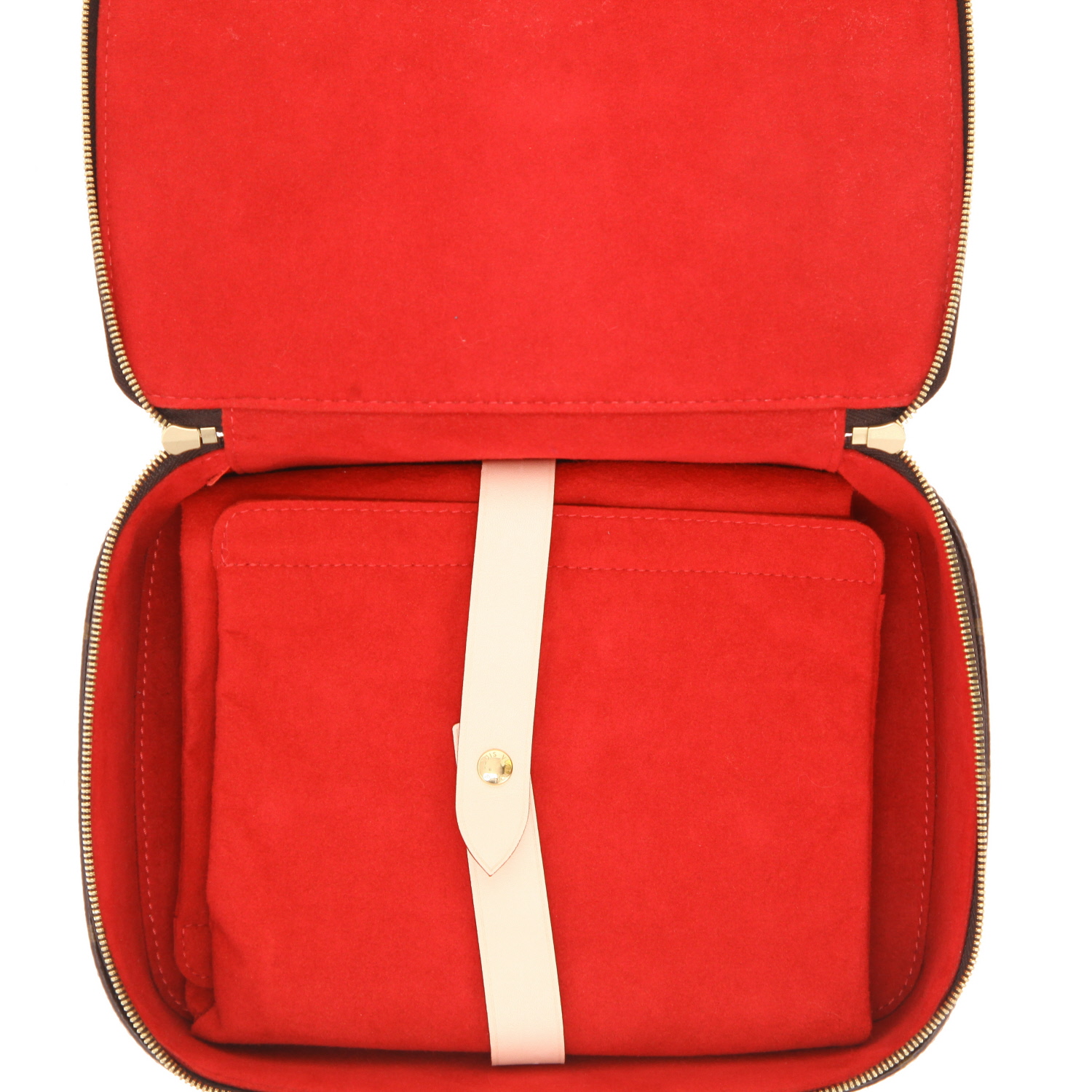 Boîte à bijoux Louis Vuitton   en toile monogram marron et cuir naturel marron - Detail D3