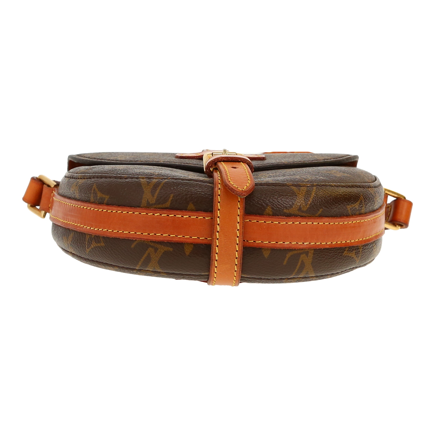 Louis Vuitton Chantilly shoulder bag in brown monogram canvas and natural leather - Detail D1