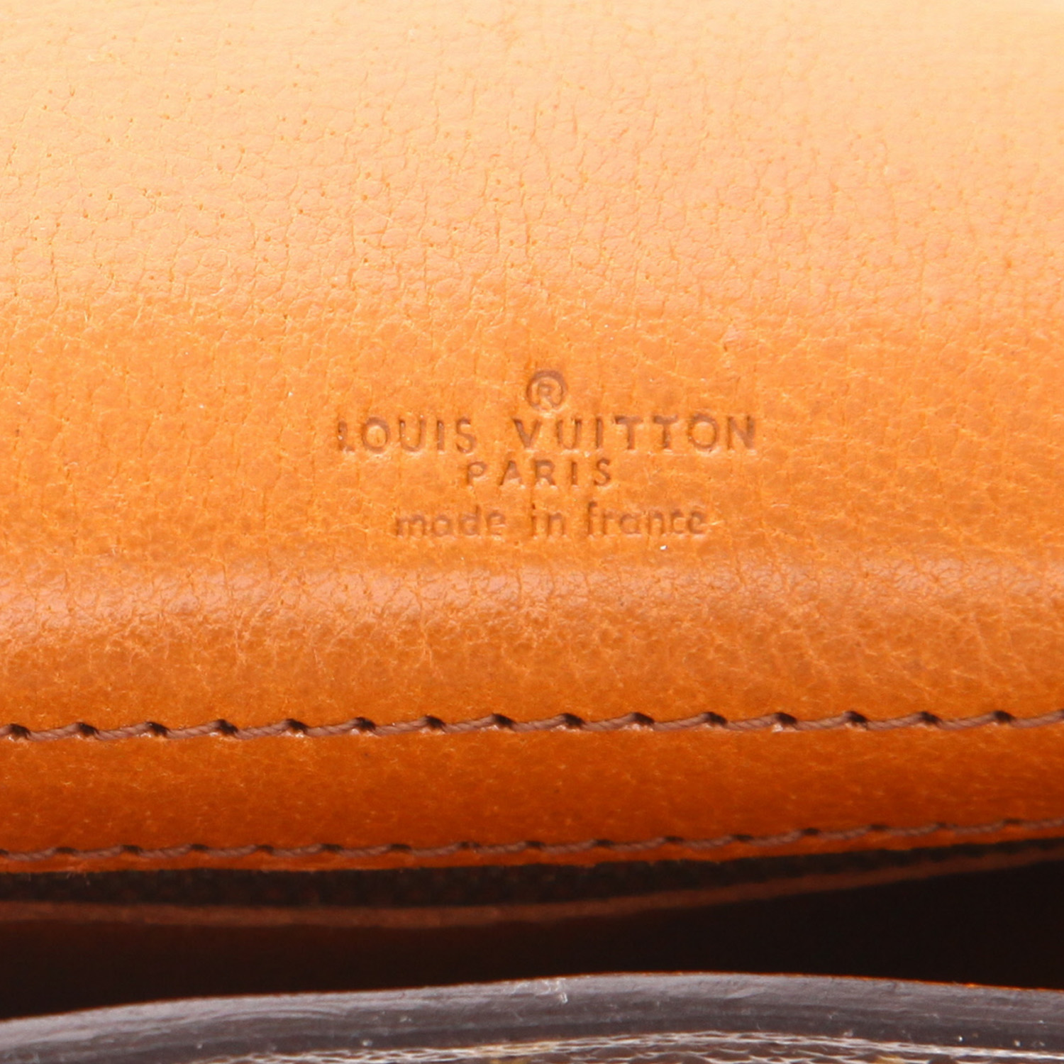 Borsa a tracolla Louis Vuitton Chantilly in tela monogram marrone e pelle naturale - Detail D2