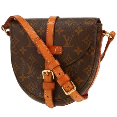 Borsa a tracolla Louis Vuitton  Chantilly in tela monogram marrone e pelle naturale
