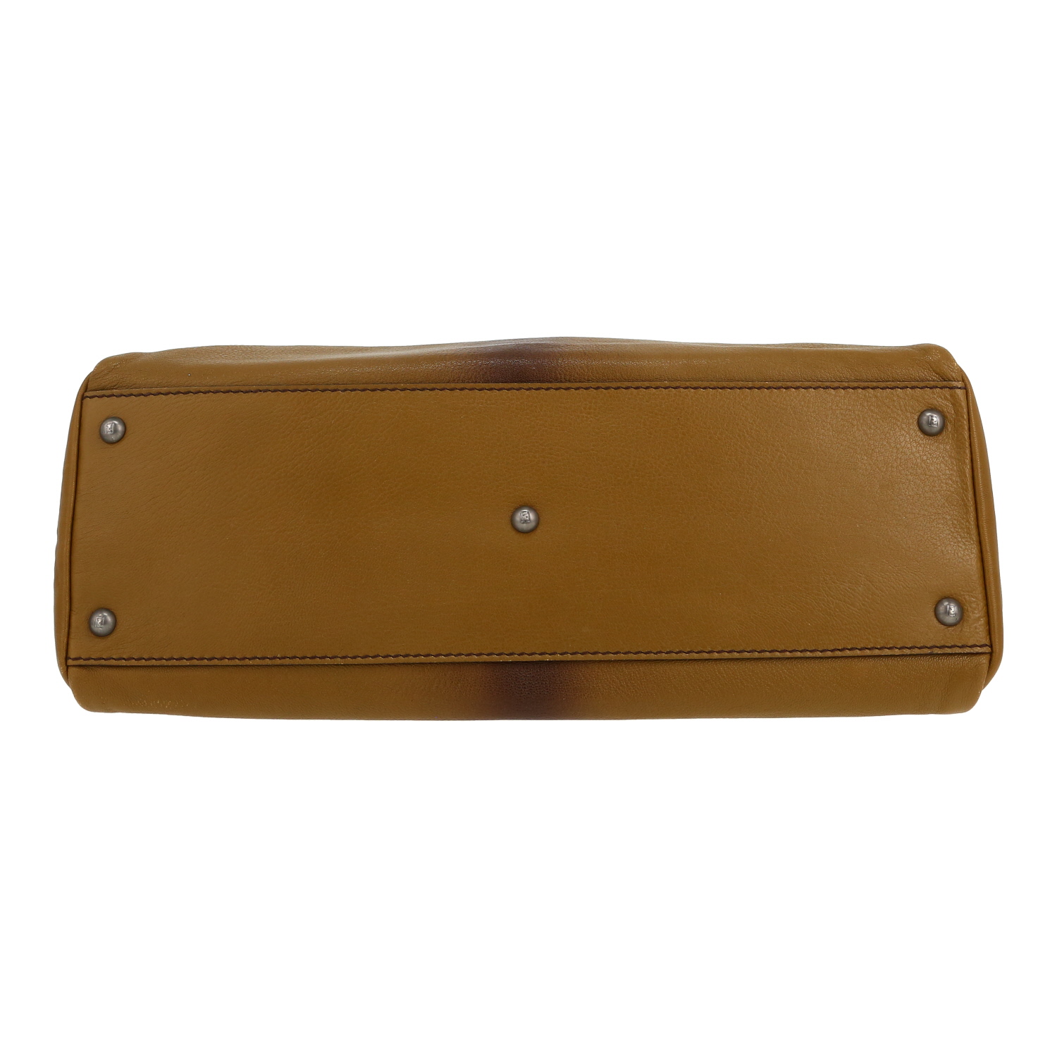 Sac à main Fendi  Peekaboo grand modèle  en cuir vert-kaki et marron - Detail D1
