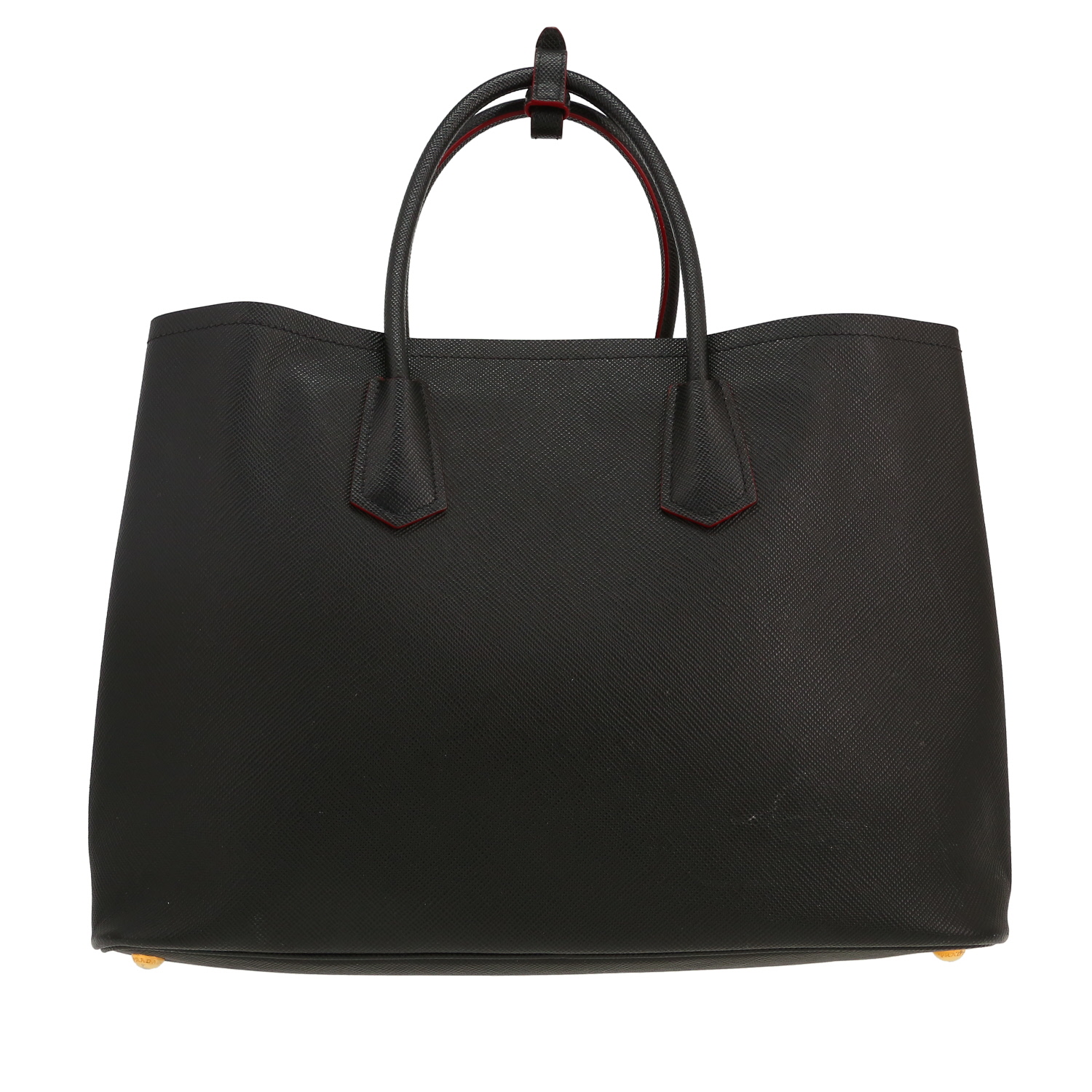 Borsa Prada  Modello Double medio  in pelle Saffiano Noir - Detail D4