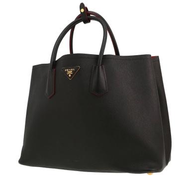 Sac à main Prada  Double en cuir saffiano noir