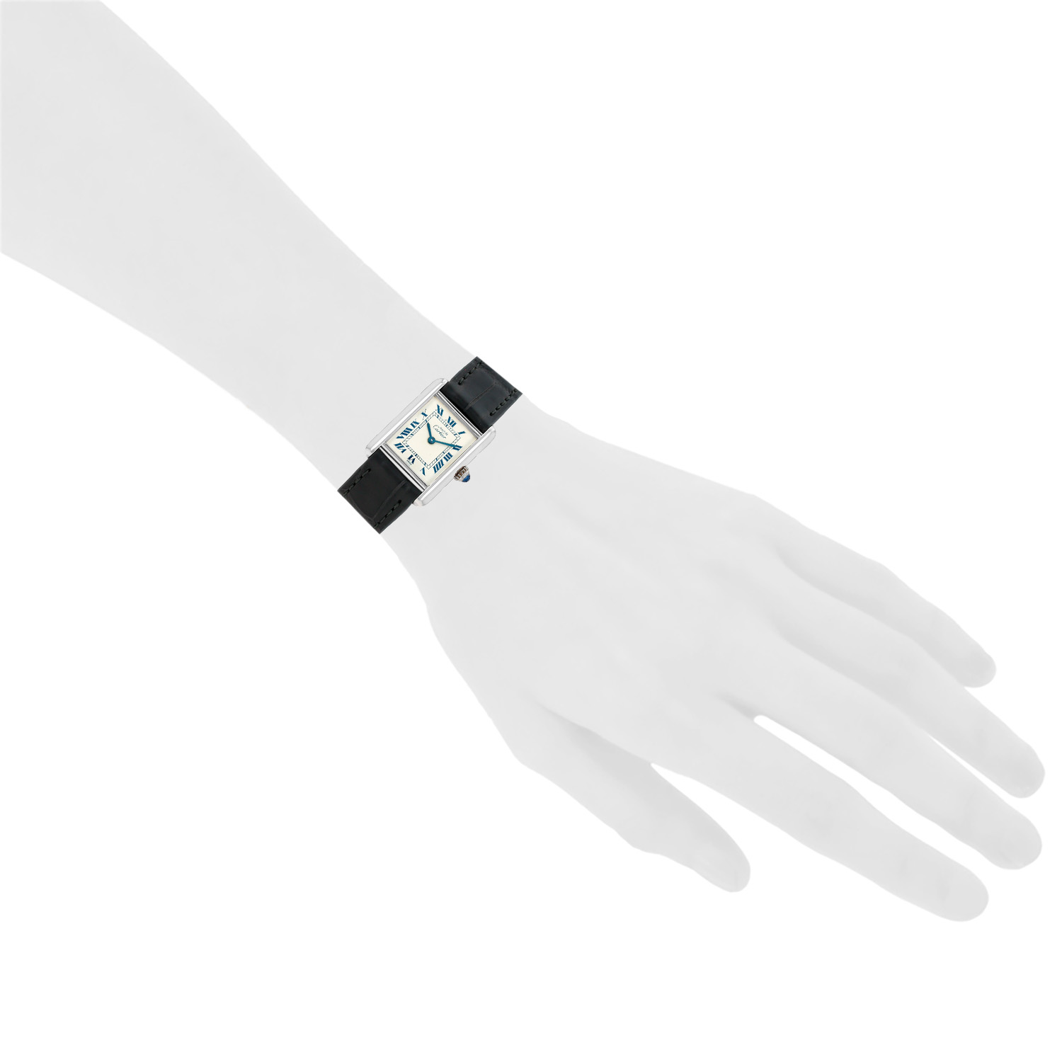 Montre Cartier Tank Must en argent Ref: Cartier - 6057002  Vers 1990 - Detail D1
