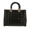 Dior  Lady Dior handbag  in black patent leather - Detail D4 thumbnail