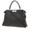 Bolso de mano Fendi  Peekaboo en cuero granulado gris - 00pp thumbnail