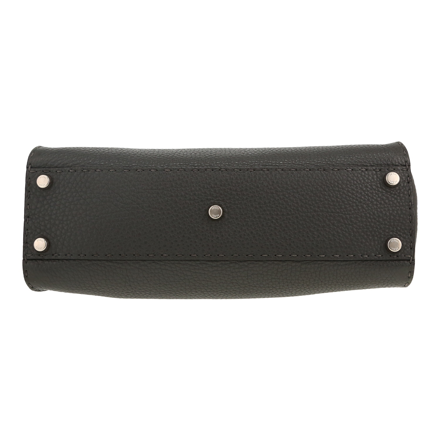 Fendi Peekaboo handbag in grey grained leather - Detail D1