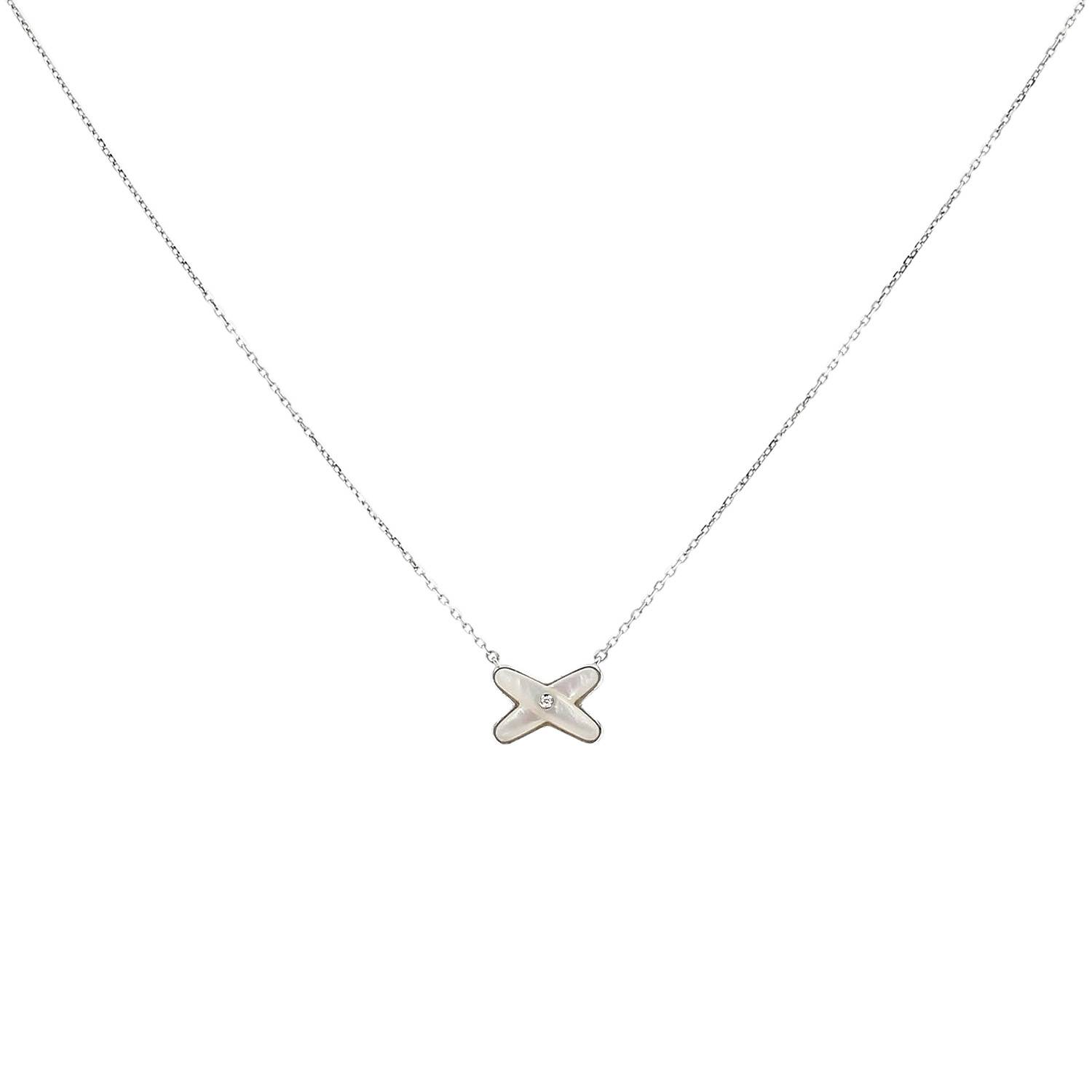 Chaumet Jeux de Liens necklace in white gold, white ceramic and diamond