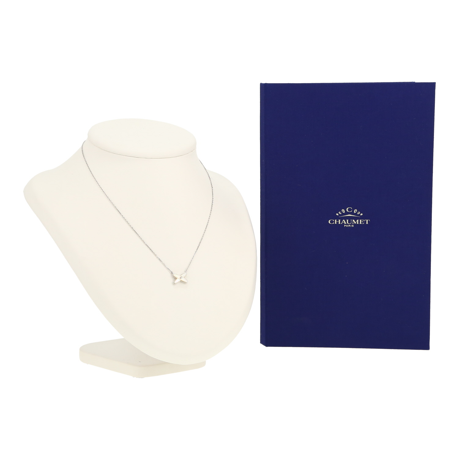 Collier Chaumet Jeux de Liens en or blanc, céramique et diamant - Detail D2