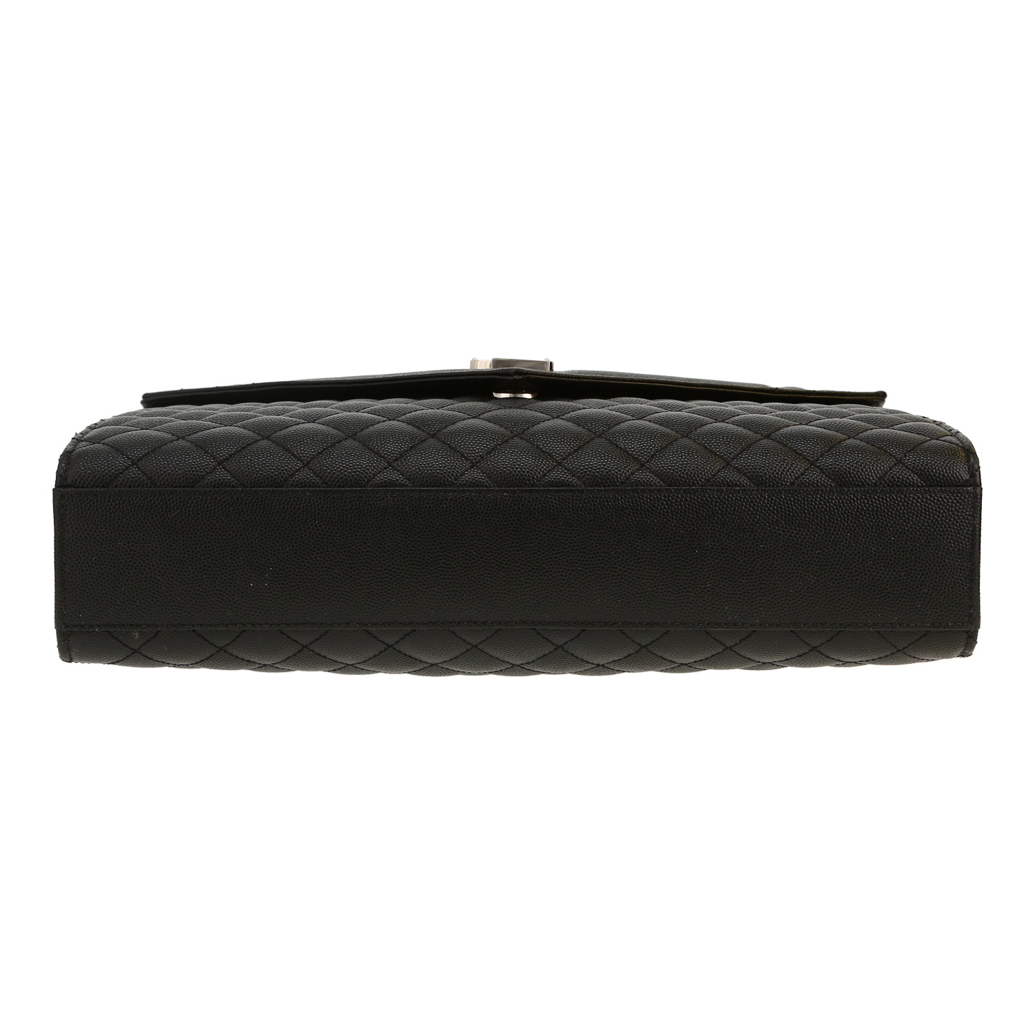 Bolso bandolera Saint Laurent  Enveloppe en cuero granulado negro - Detail D1