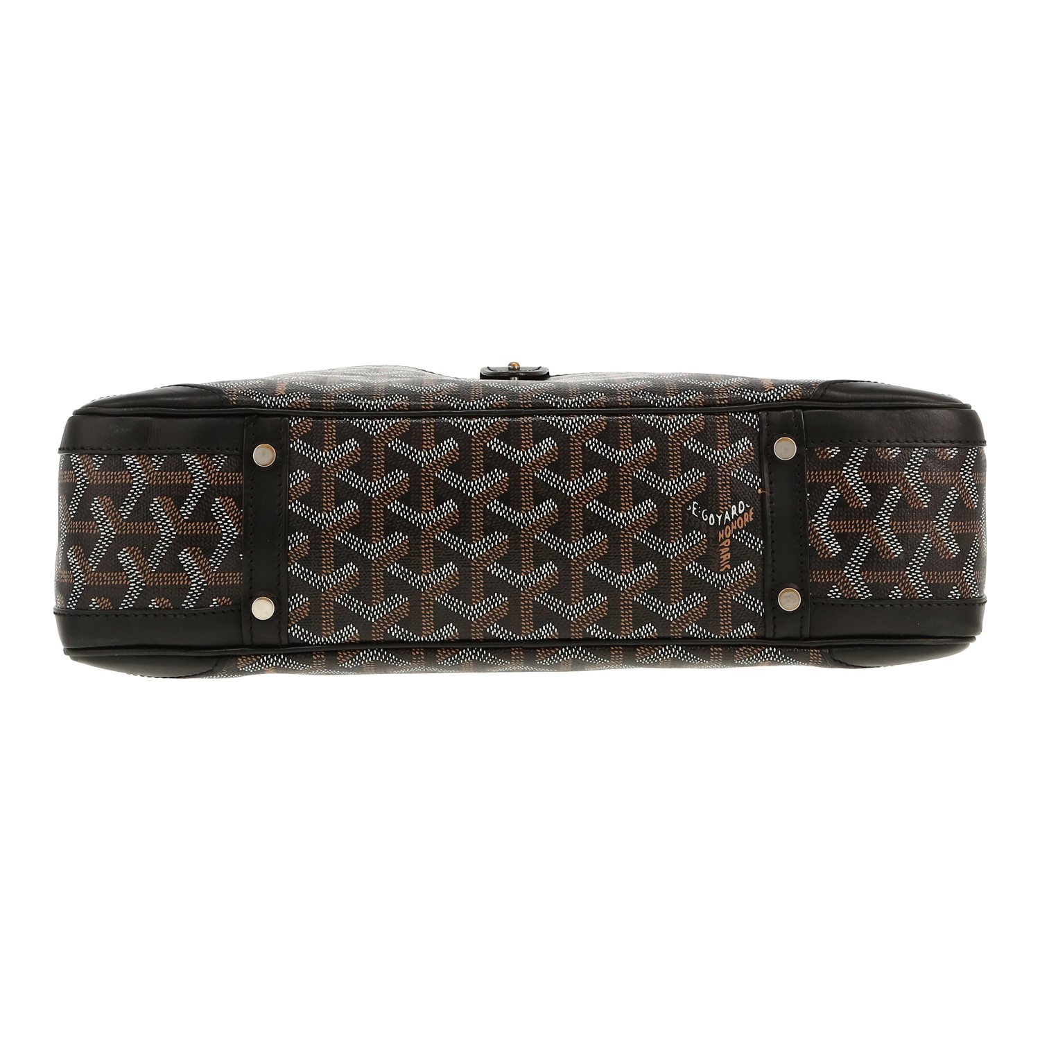 Borsa Goyard  Saint Martin in tela Goyardine nera e pelle nera - Detail D1