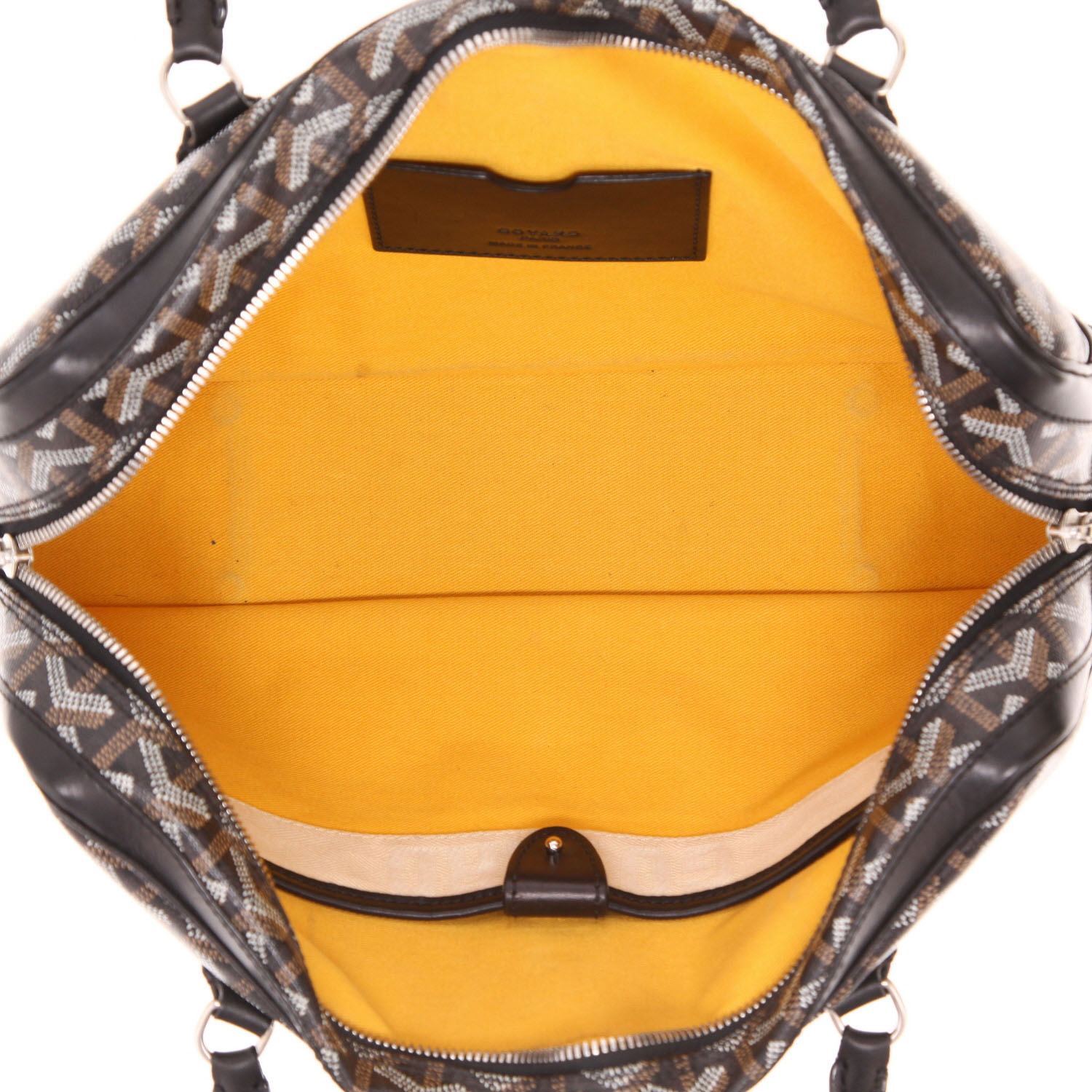 Goyard  Saint Martin handbag  in black Goyard canvas  and black leather - Detail D3