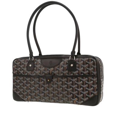Sac à main Goyard  Saint Martin en toile Goyardine noire et cuir noir